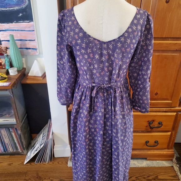 Christy Dawn Ameila Dress Deadstock Floral Purple Lilac Feminie Maxi Sustainable - Picture 6 of 12